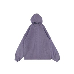 Customized purple corduroy sweater jacket with printed LOGO Japanese oiran culture zipper sweater store 100%cotton Z611 Customized purple corduroy sweater jacket with printed LOGO Japanese oiran culture zipper sweater store 100%cotton Z611